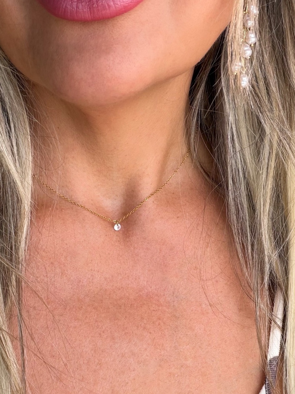 Stainless Steel Dainty Diamond Necklace